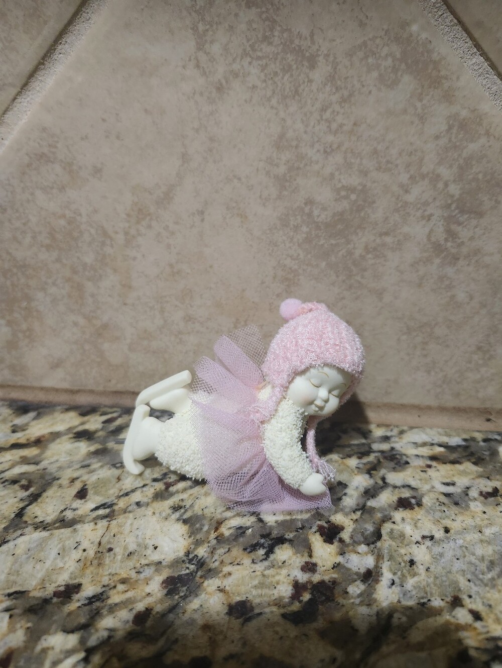Snowbabies Pink Tutu Baby Girl Figurine - Sleeping Pose
